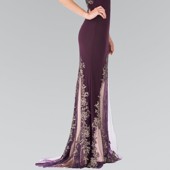 High Neck Sleeveless Sheath Prom Dress GSGL2204 - Picture 7 of 9